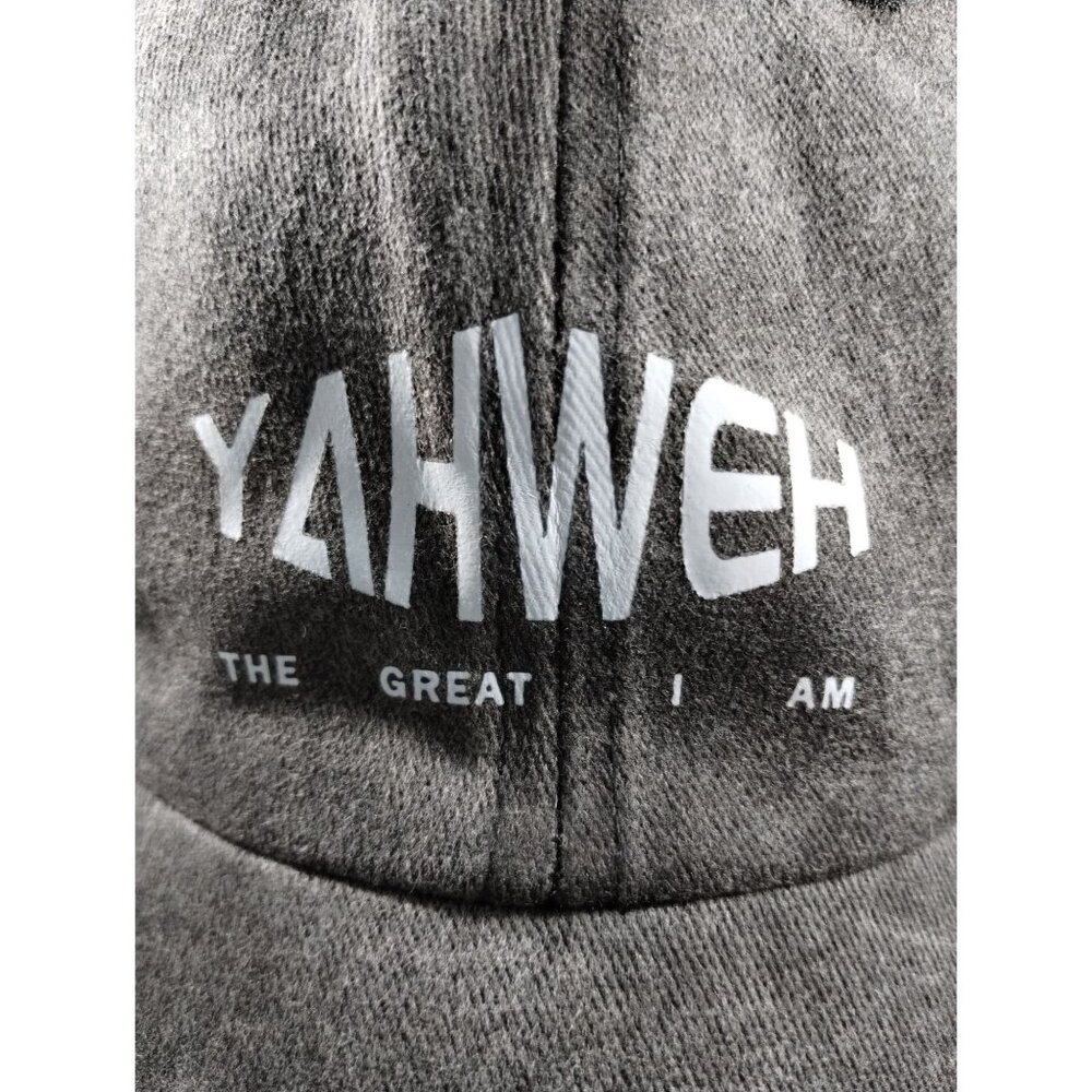Yahweh The Great I Am Baseball Cap Religious Christian Charcoal Black Gray Hat - Picture 3 of 6